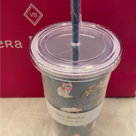 VERA BRADLEY CAT'S MEOW TRAVEL TUMBLER: New w/Tags- Pattern may vary slightly - Picture 3 of 7